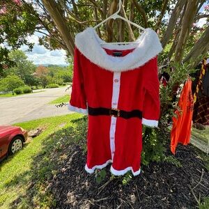 Red Santa Dress with White Fur Trim. Womens xl